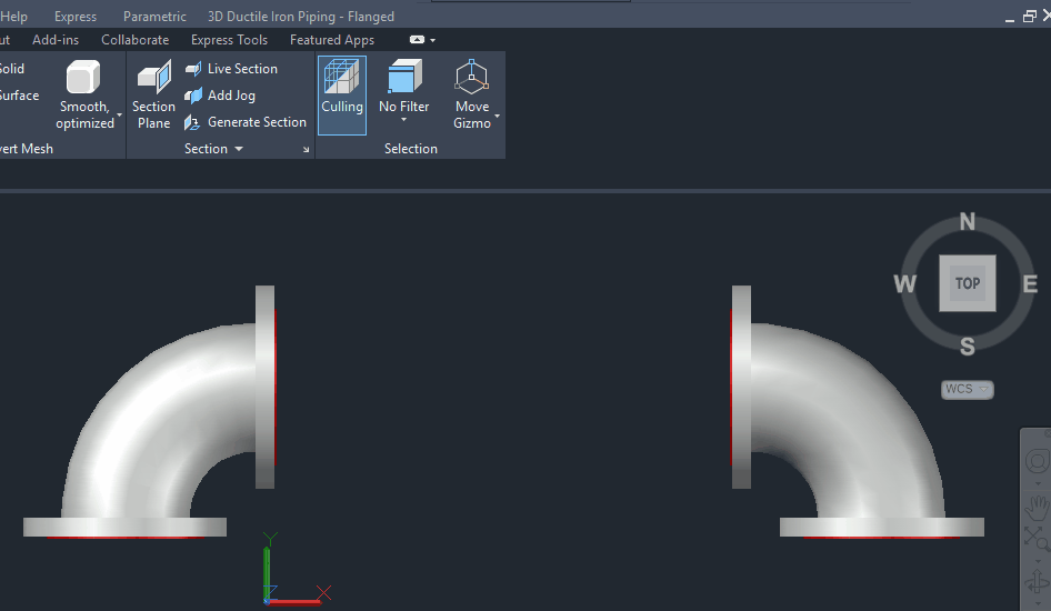 3D Flanged Pipe